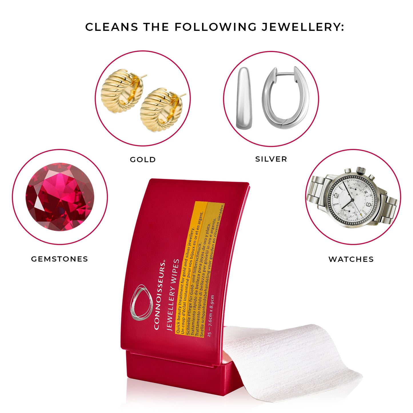Conniosseurs Jewelry Wipes 7.6cm x 8.9cm