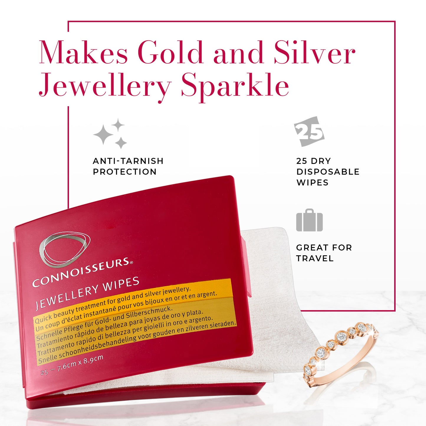 Conniosseurs Jewelry Wipes 7.6cm x 8.9cm