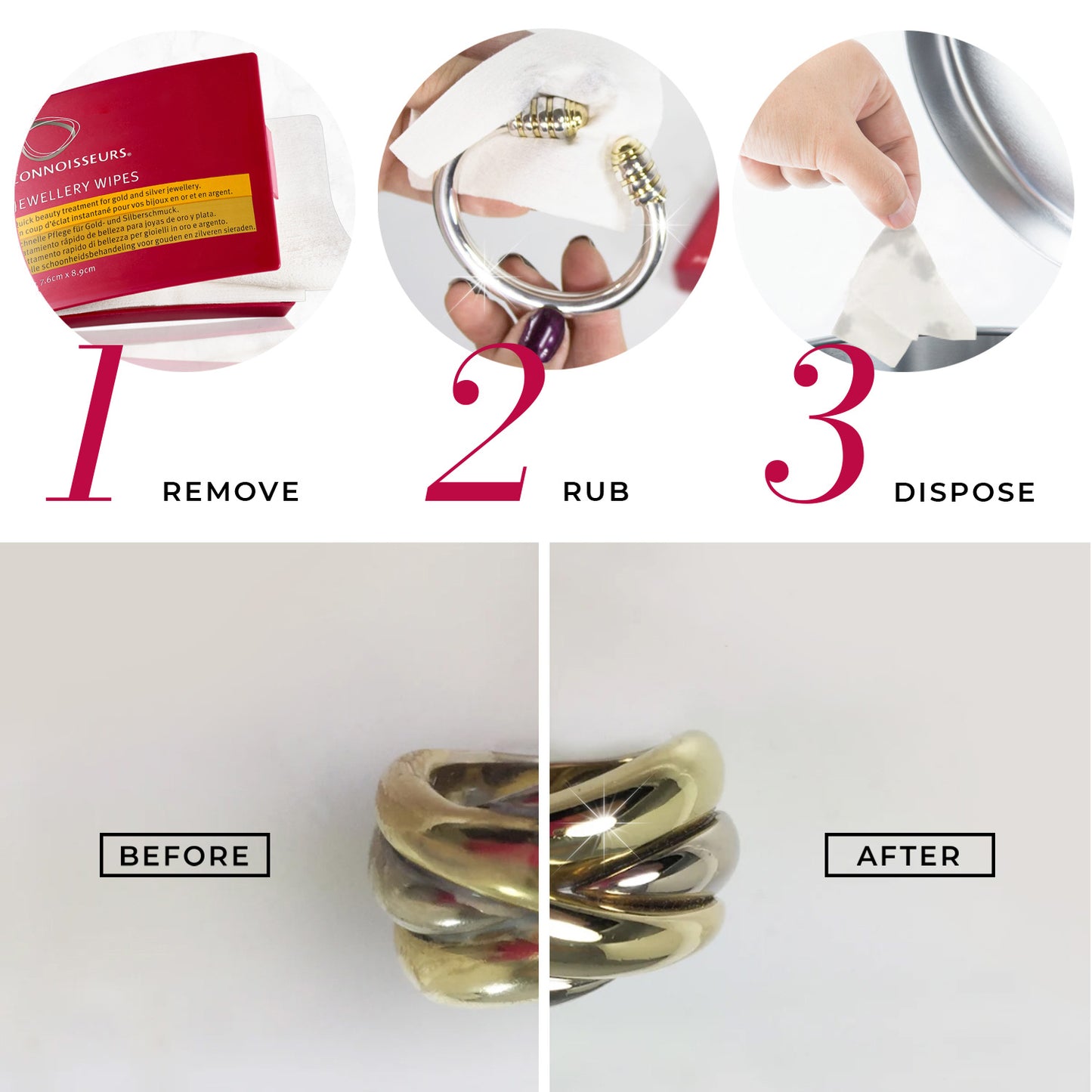 Conniosseurs Jewelry Wipes 7.6cm x 8.9cm