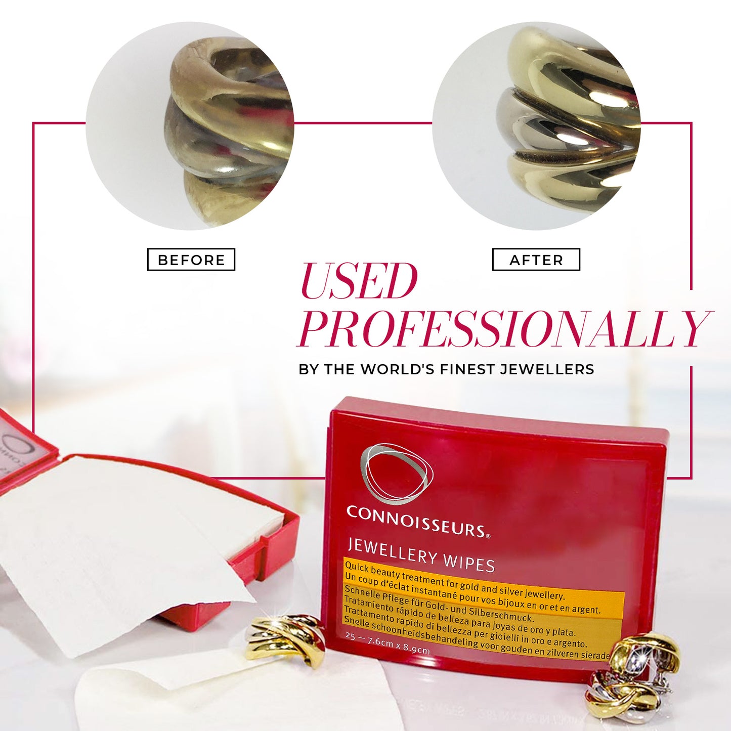 Conniosseurs Jewelry Wipes 7.6cm x 8.9cm