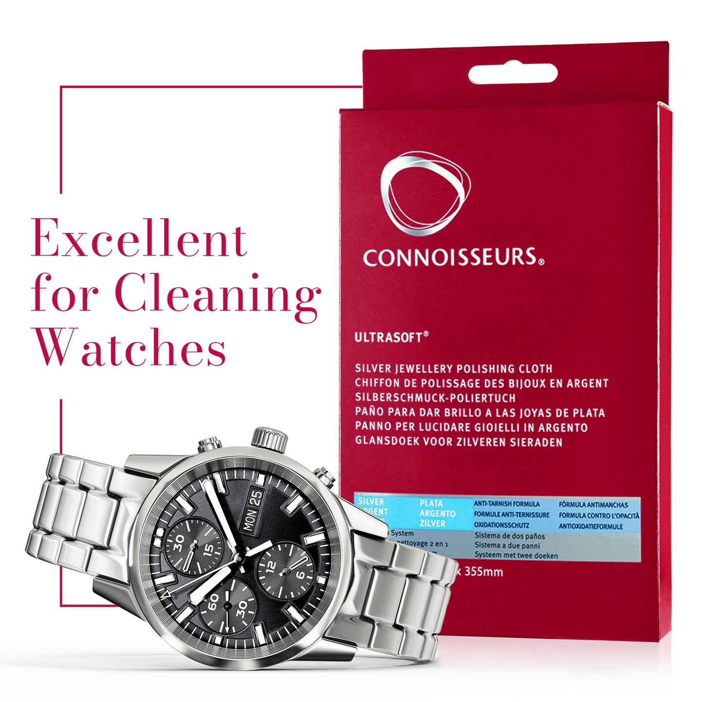 Connoisseurs Silver Jewelry Polishing Cloth 11" x 14"